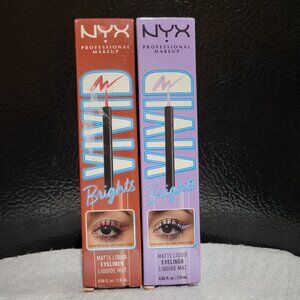 NYX Vivid Brights Matte Liquid Eyeliner - Red and Purple